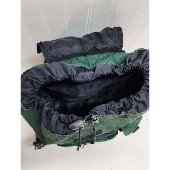Eddie Bauer Green Canvas Backpack With Multiple Compartments & Drawstring Closur - Picture 13 of 16